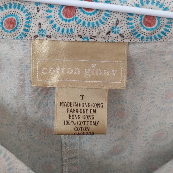 Vintage Cotton Ginny Skirt Size 7 29"W Retro Dot Flower Made in Hong Kong - Picture 5 of 14